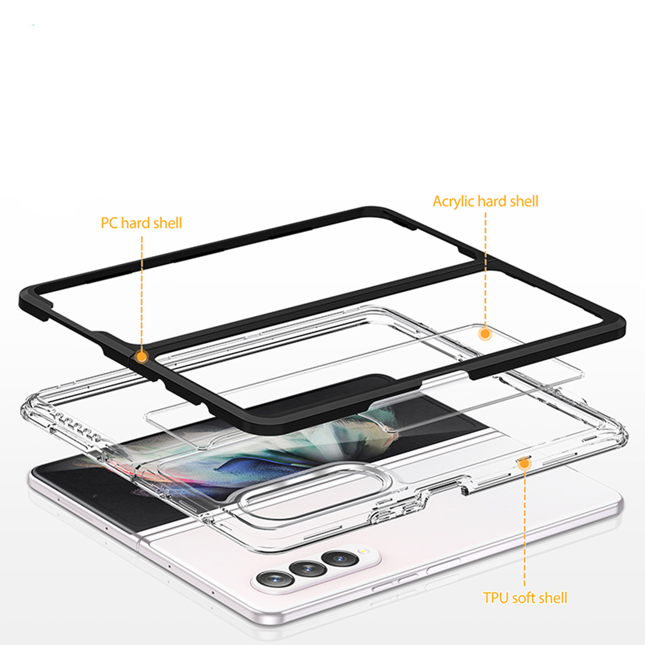 Pokrowiec Clear 3w1 czarny Samsung Galaxy Z Fold 4 / 4