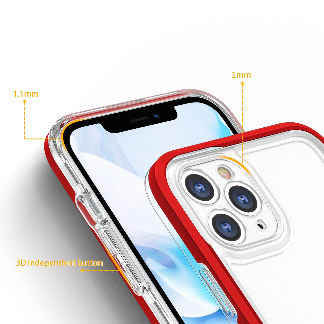 Pokrowiec Clear 3w1 czerwony Apple iPhone 11 Pro Max / 4