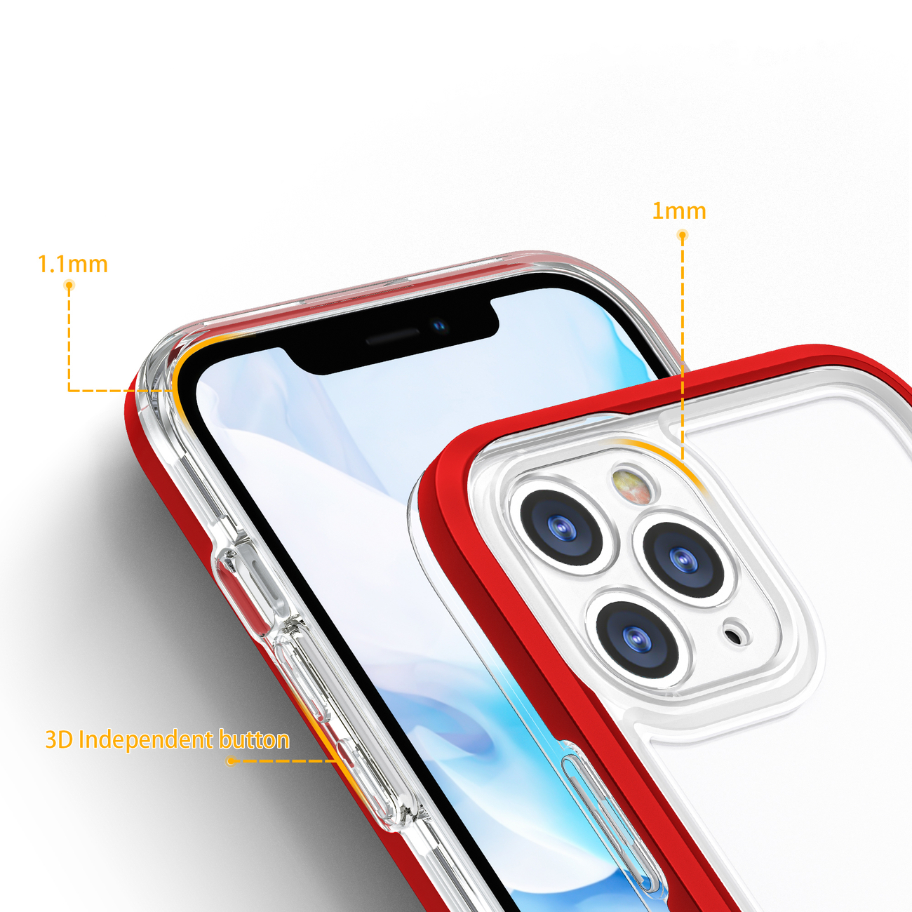 Pokrowiec Clear 3w1 czerwony Apple iPhone 11 Pro Max / 4 Pokrowiec Clear 3w1 czerwony Apple iPhone 11 Pro Max / 4
