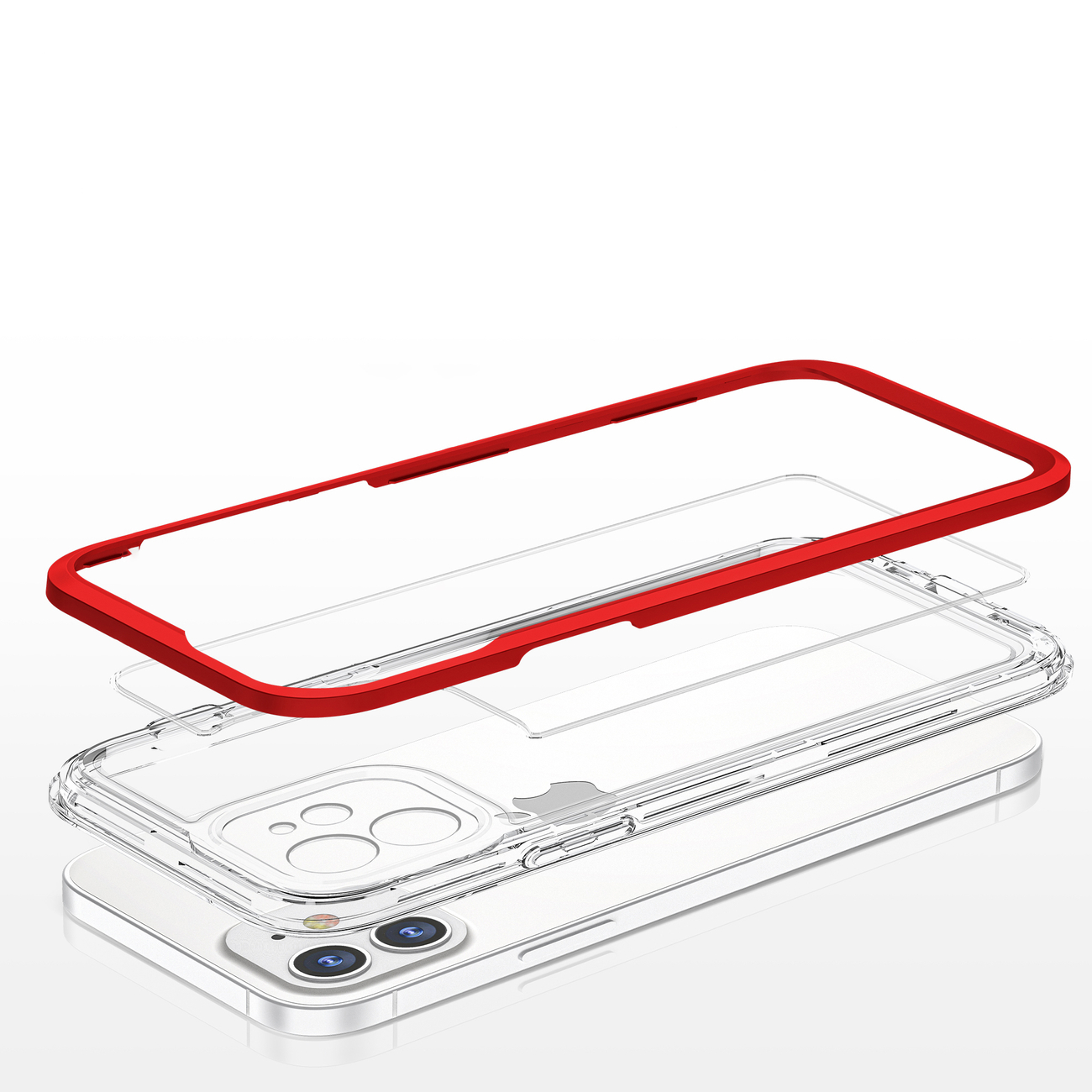 Pokrowiec Clear 3w1 czerwony Apple iPhone 12 / 5