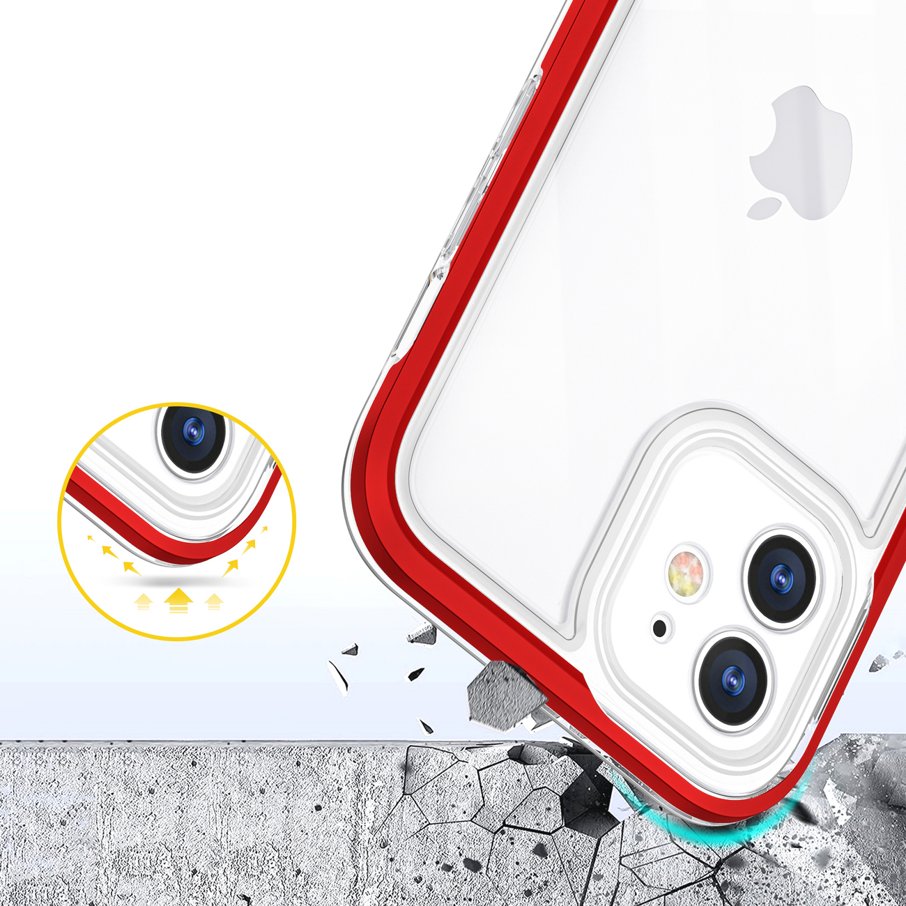 Pokrowiec Clear 3w1 czerwony Apple iPhone 12 / 6