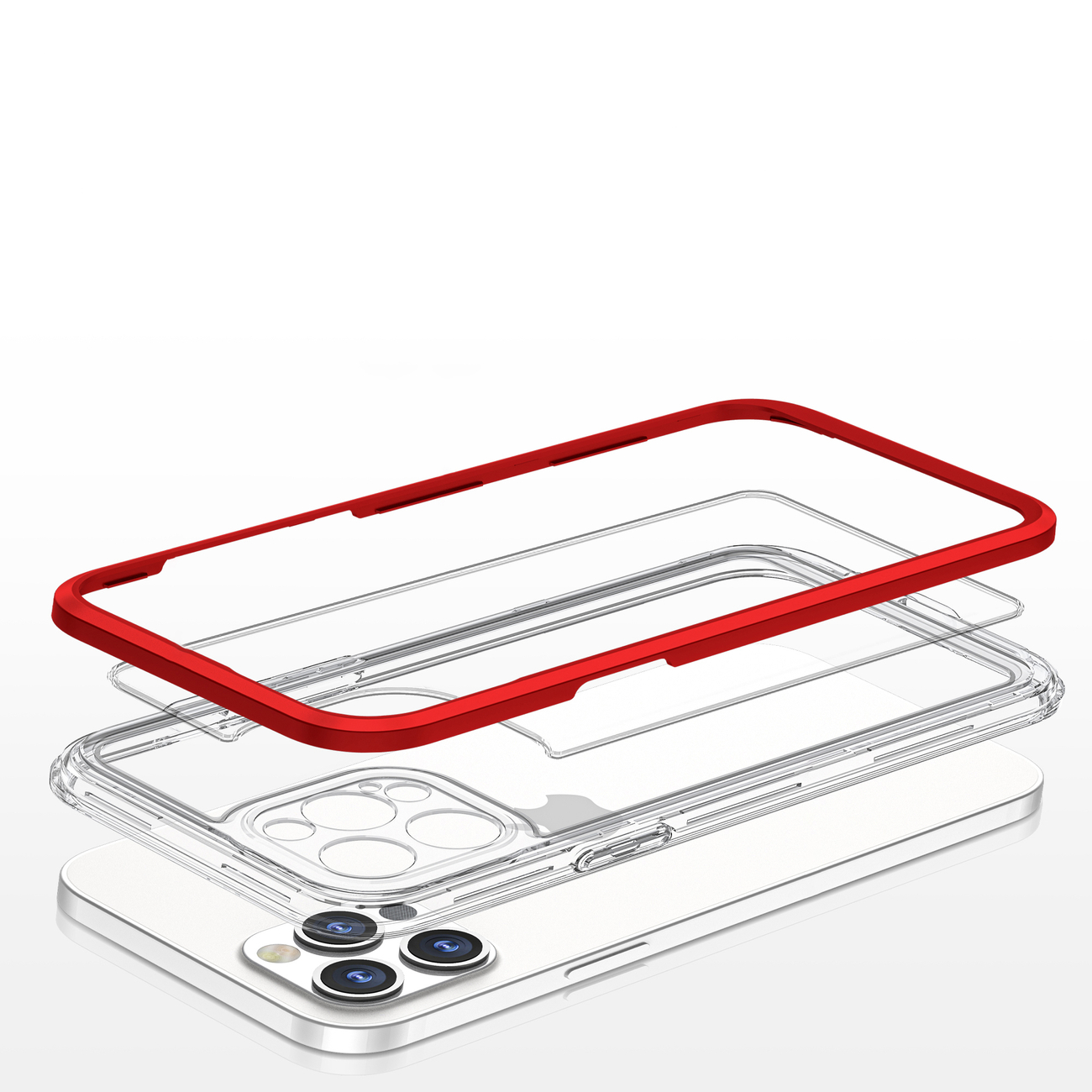 Pokrowiec Clear 3w1 czerwony Apple iPhone 12 Pro / 5