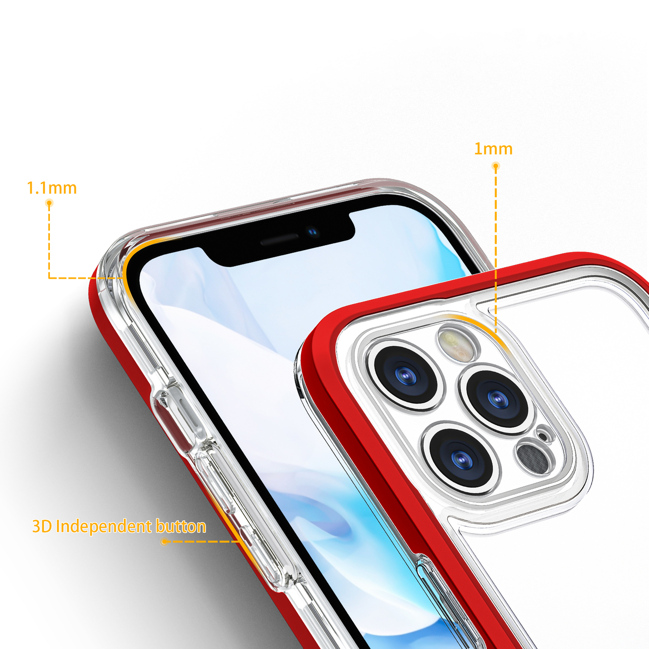 Pokrowiec Clear 3w1 czerwony Apple iPhone 12 Pro Max / 4