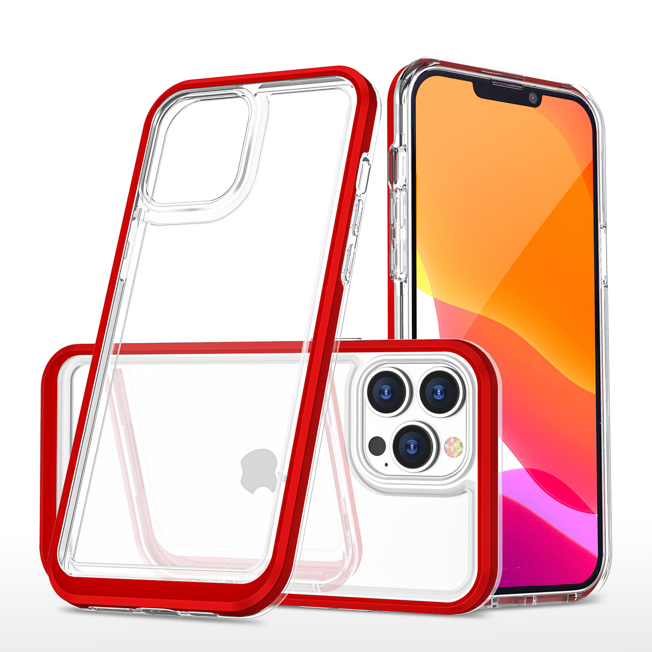 Pokrowiec Clear 3w1 czerwony Apple iPhone 14 Pro