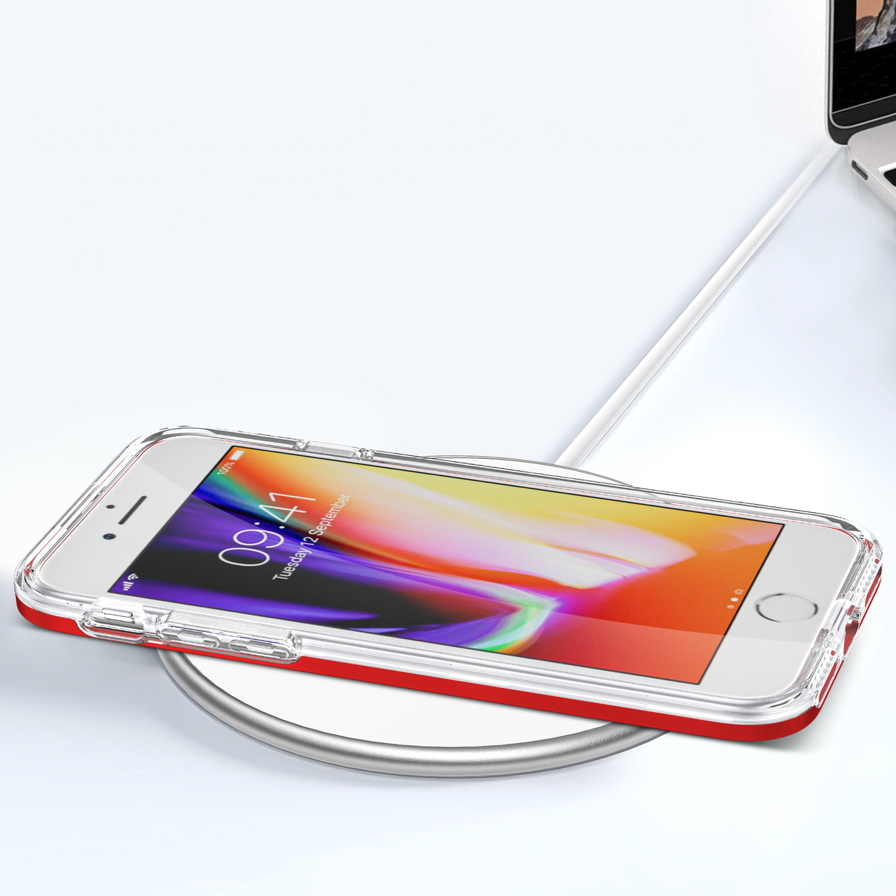 Pokrowiec Clear 3w1 czerwony Apple iPhone 7 / 7 Pokrowiec Clear 3w1 czerwony Apple iPhone 7 / 7