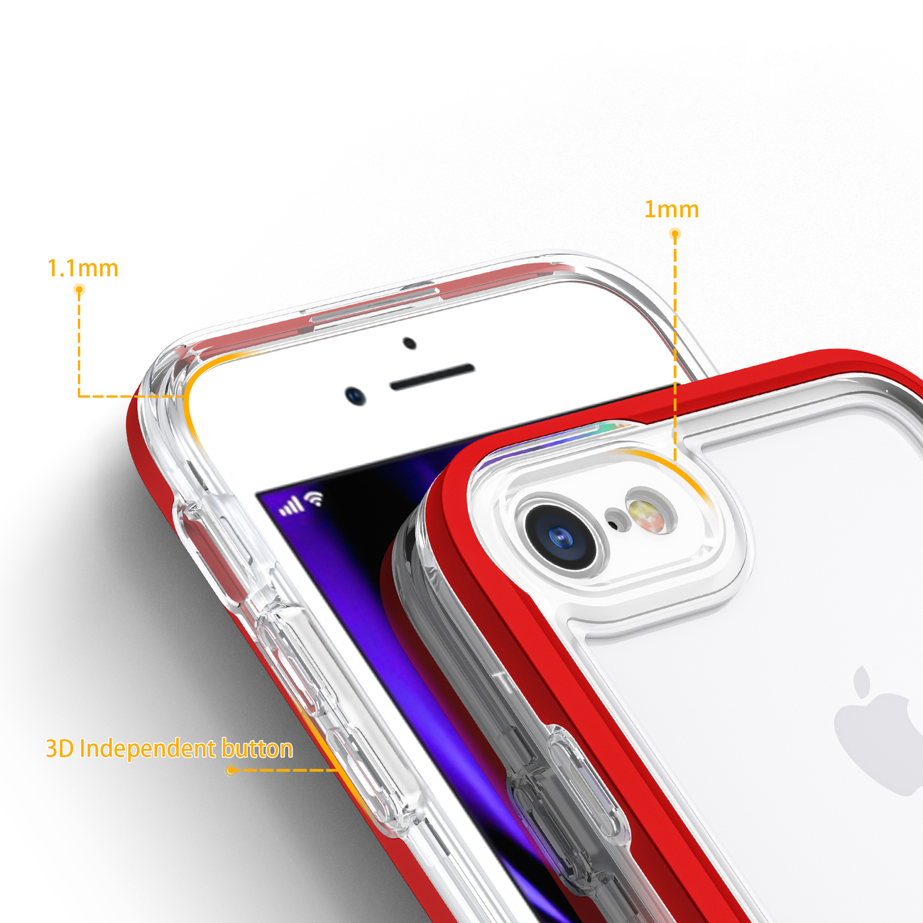 Pokrowiec Clear 3w1 czerwony Apple iPhone SE 2022 / 4