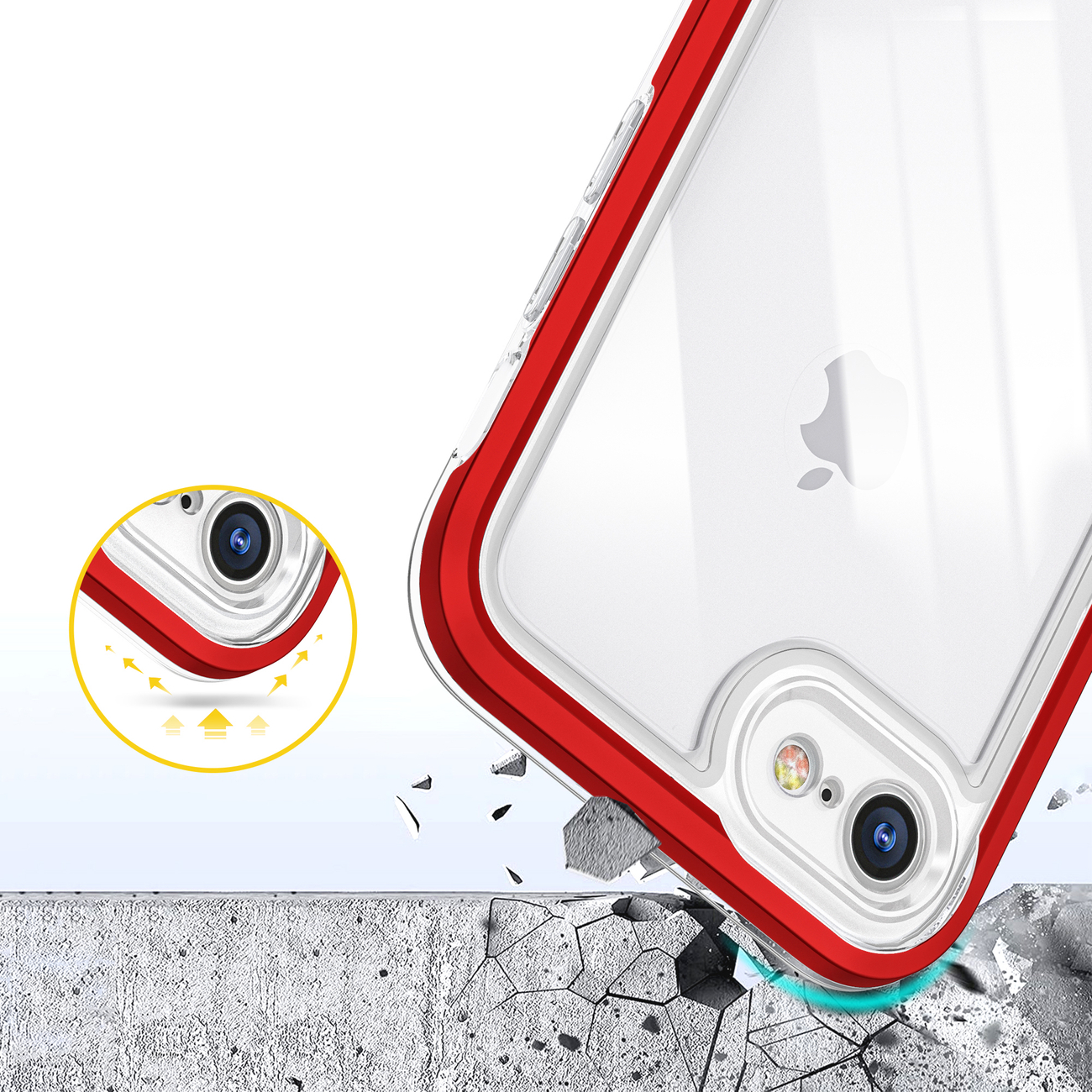 Pokrowiec Clear 3w1 czerwony Apple iPhone SE 2022 / 6
