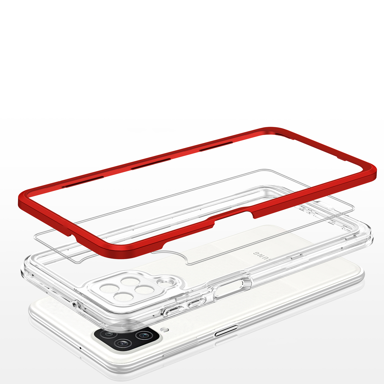 Pokrowiec Clear 3w1 czerwony Samsung Galaxy A12 5G / 5
