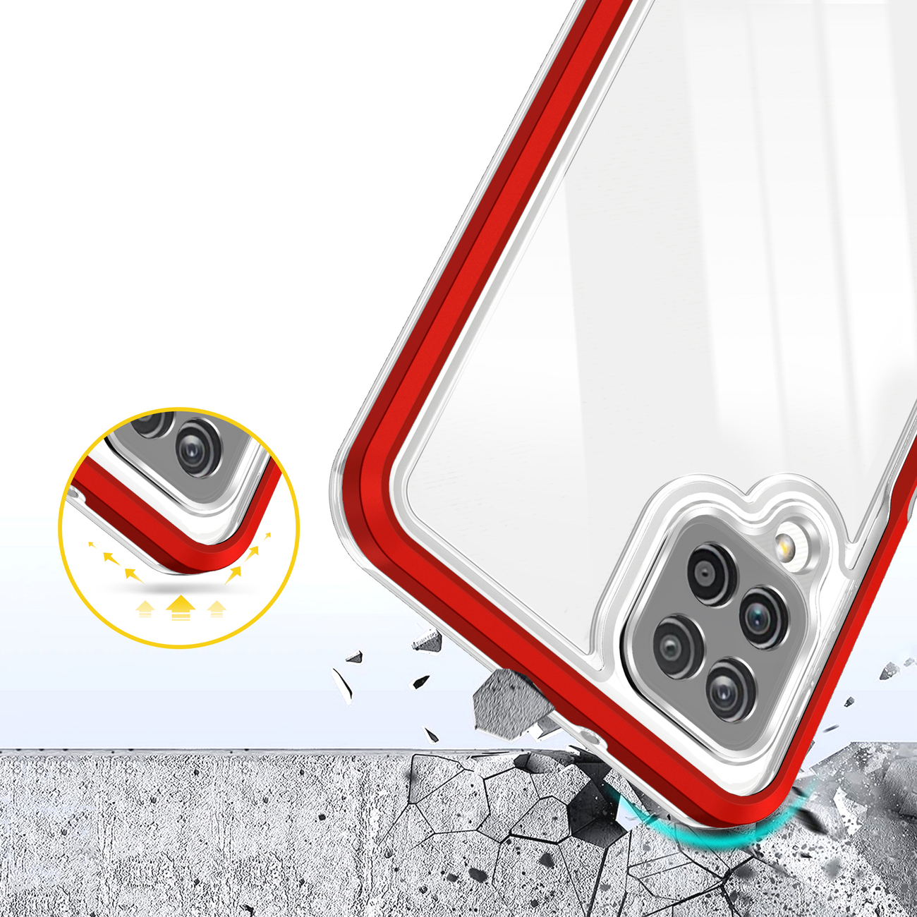 Pokrowiec Clear 3w1 czerwony Samsung Galaxy A12 5G / 6 Pokrowiec Clear 3w1 czerwony Samsung Galaxy A12 5G / 6