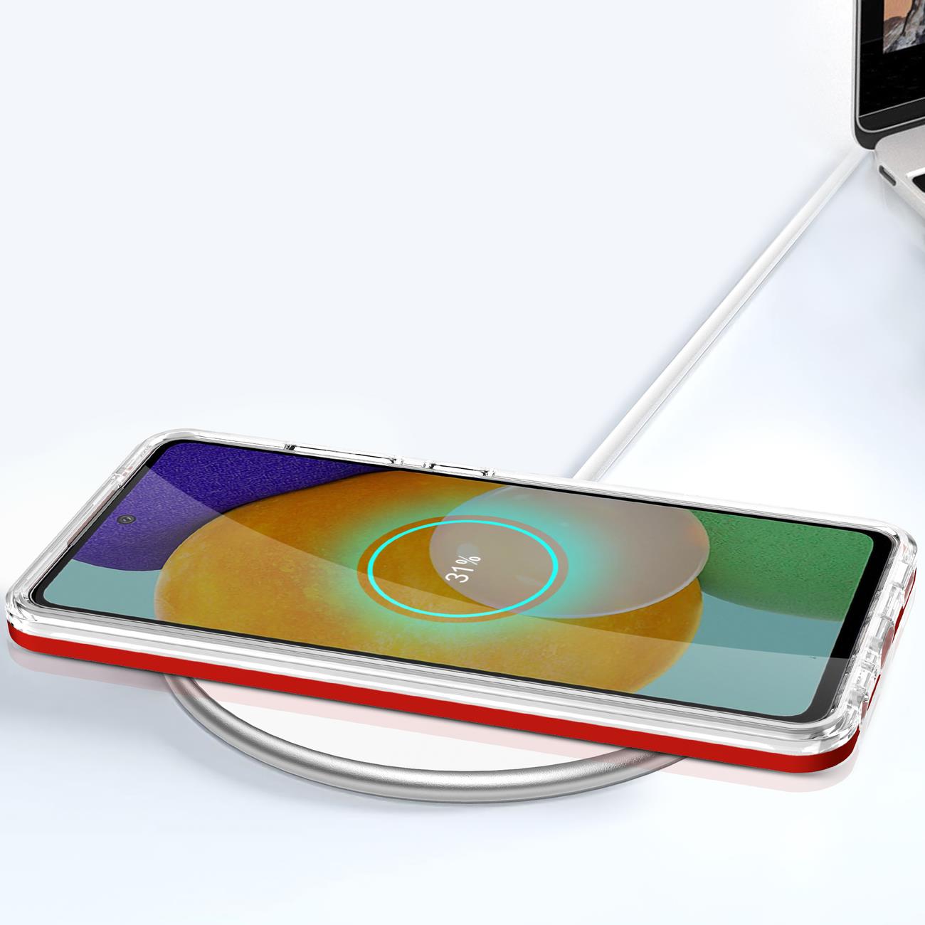 Pokrowiec Clear 3w1 czerwony Samsung Galaxy A13 5G / 7