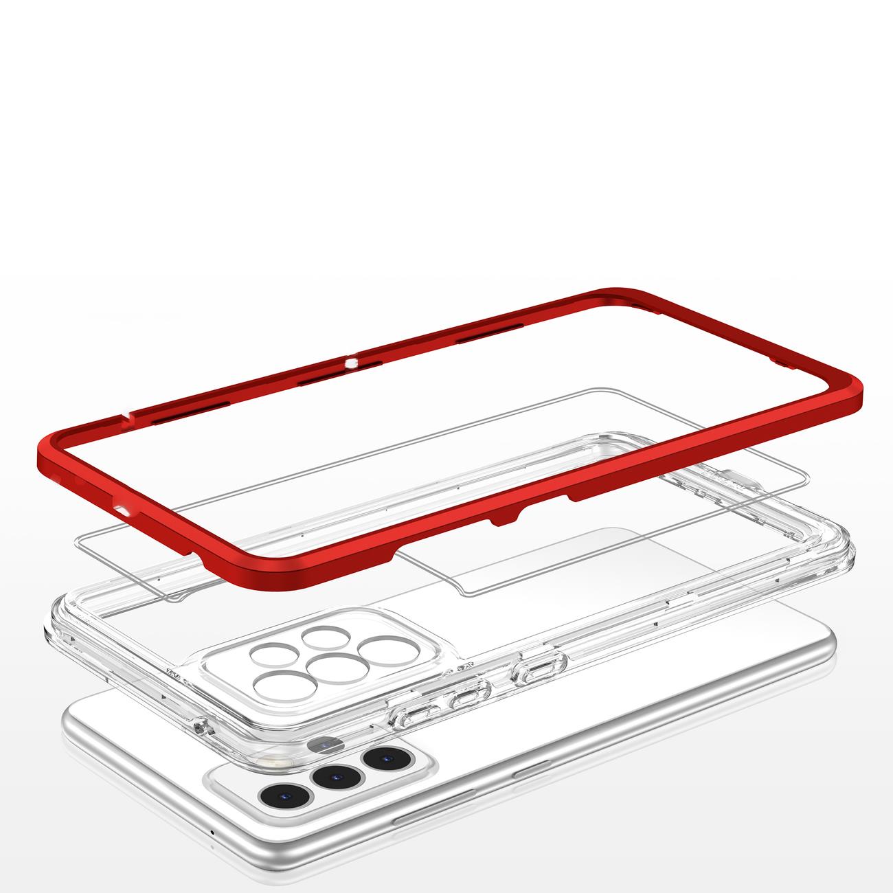 Pokrowiec Clear 3w1 czerwony Samsung Galaxy A14 / 4