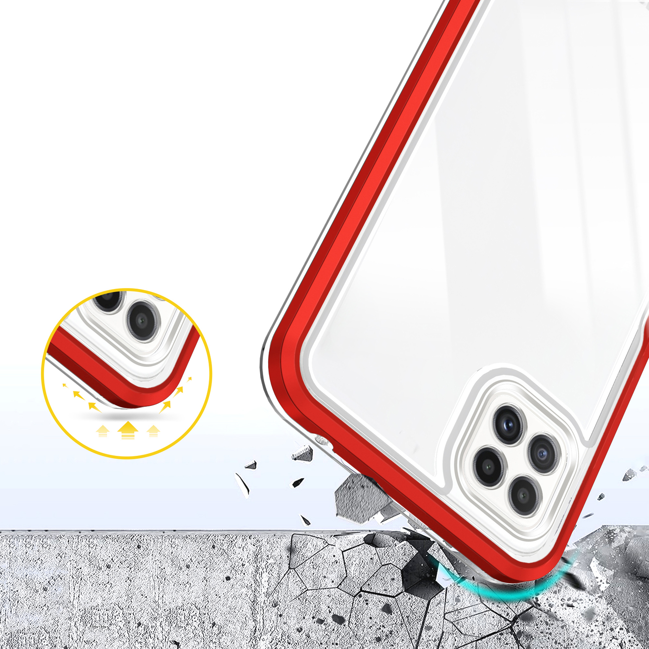 Pokrowiec Clear 3w1 czerwony Samsung Galaxy A22 5G / 6 Pokrowiec Clear 3w1 czerwony Samsung Galaxy A22 5G / 6