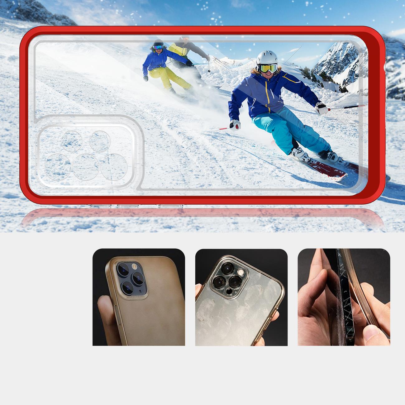 Pokrowiec Clear 3w1 czerwony Samsung Galaxy A53 5G / 3