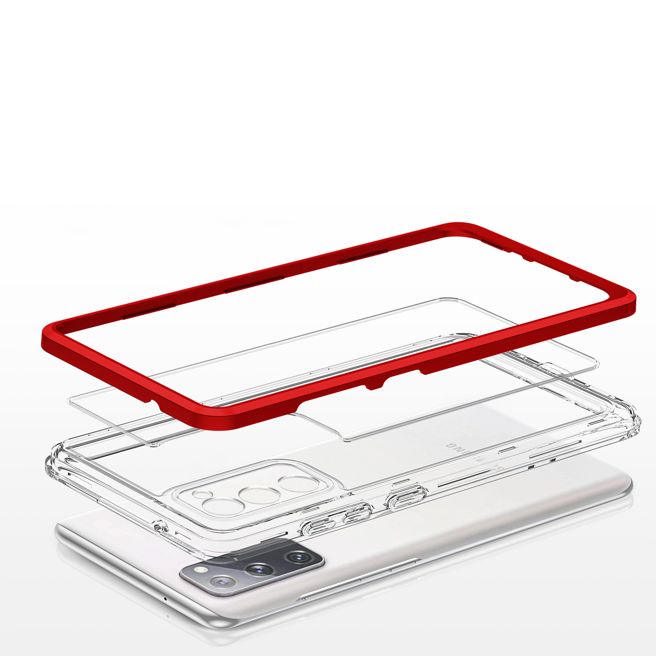 Pokrowiec Clear 3w1 czerwony Samsung Galaxy S20 FE 5G / 5
