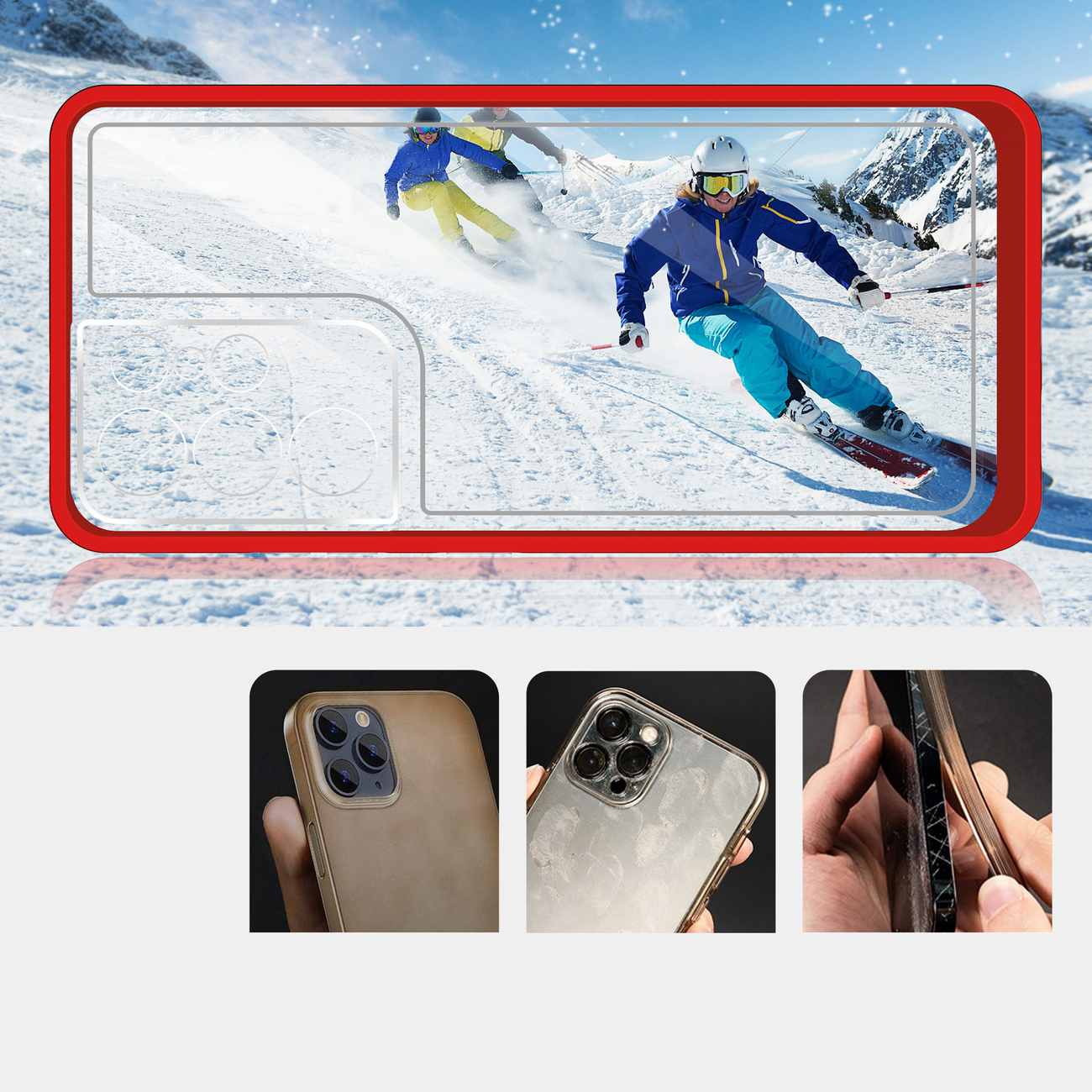 Pokrowiec Clear 3w1 czerwony Samsung Galaxy S21 Ultra 5G / 3