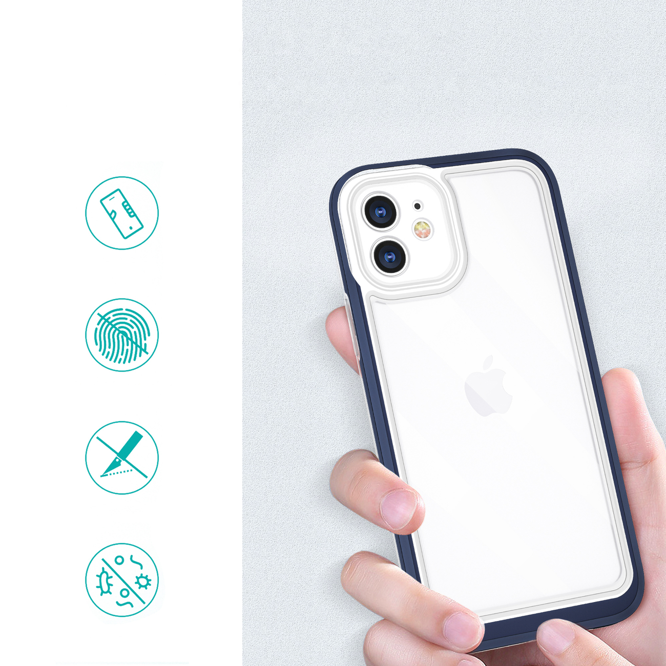 Pokrowiec Clear 3w1 niebieski Apple iPhone 12 / 2