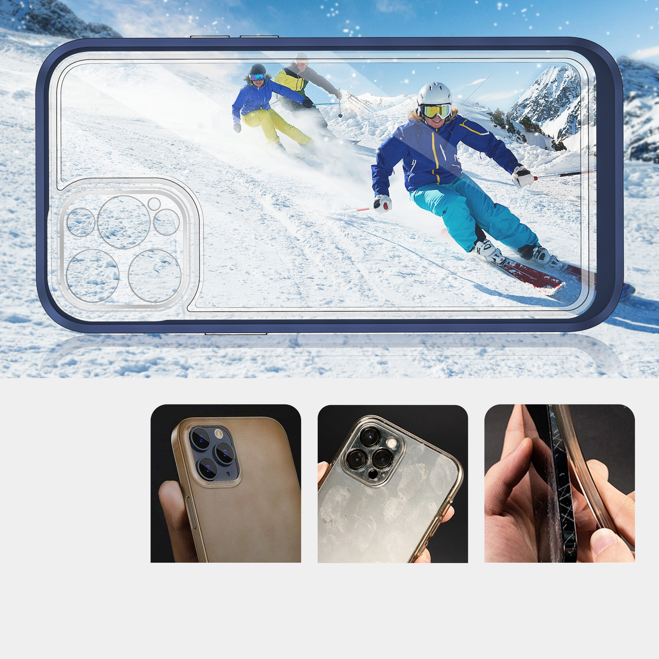 Pokrowiec Clear 3w1 niebieski Apple iPhone 12 Pro / 3