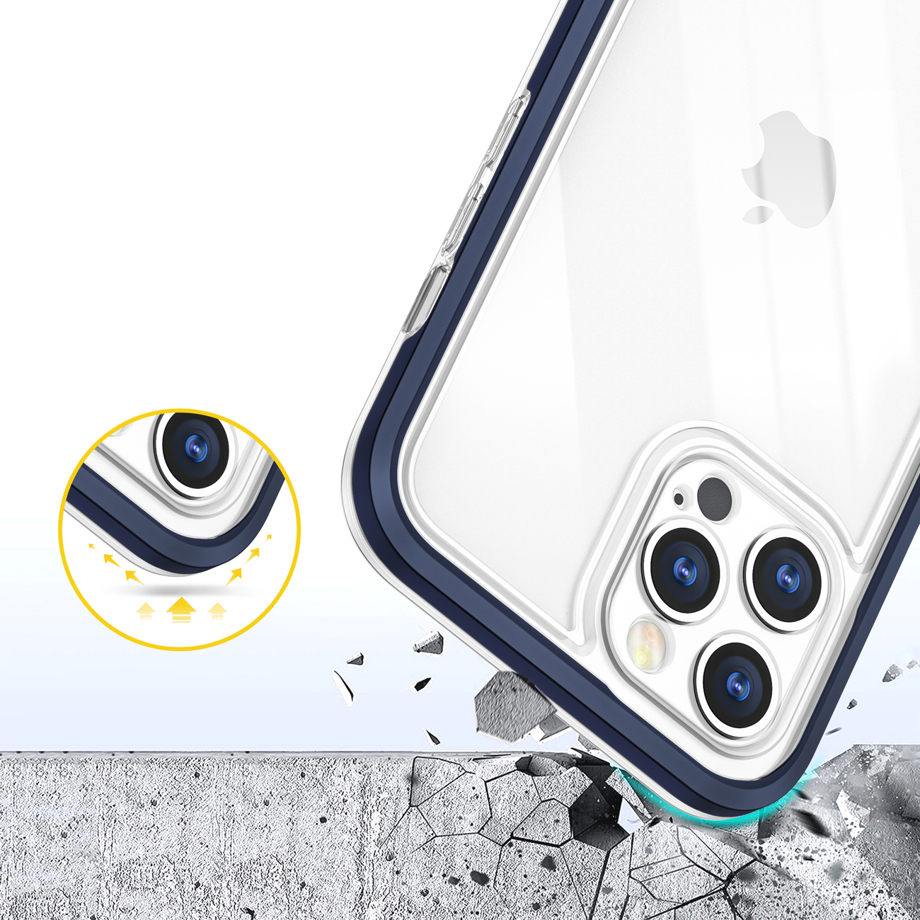 Pokrowiec Clear 3w1 niebieski Apple iPhone 12 Pro Max / 6