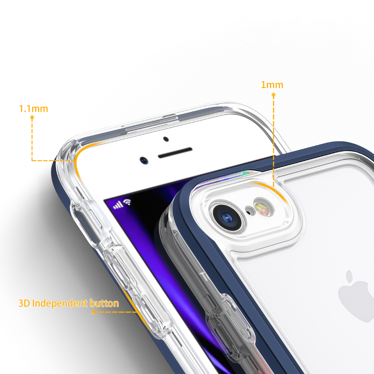 Pokrowiec Clear 3w1 niebieski Apple iPhone SE 2022 / 4