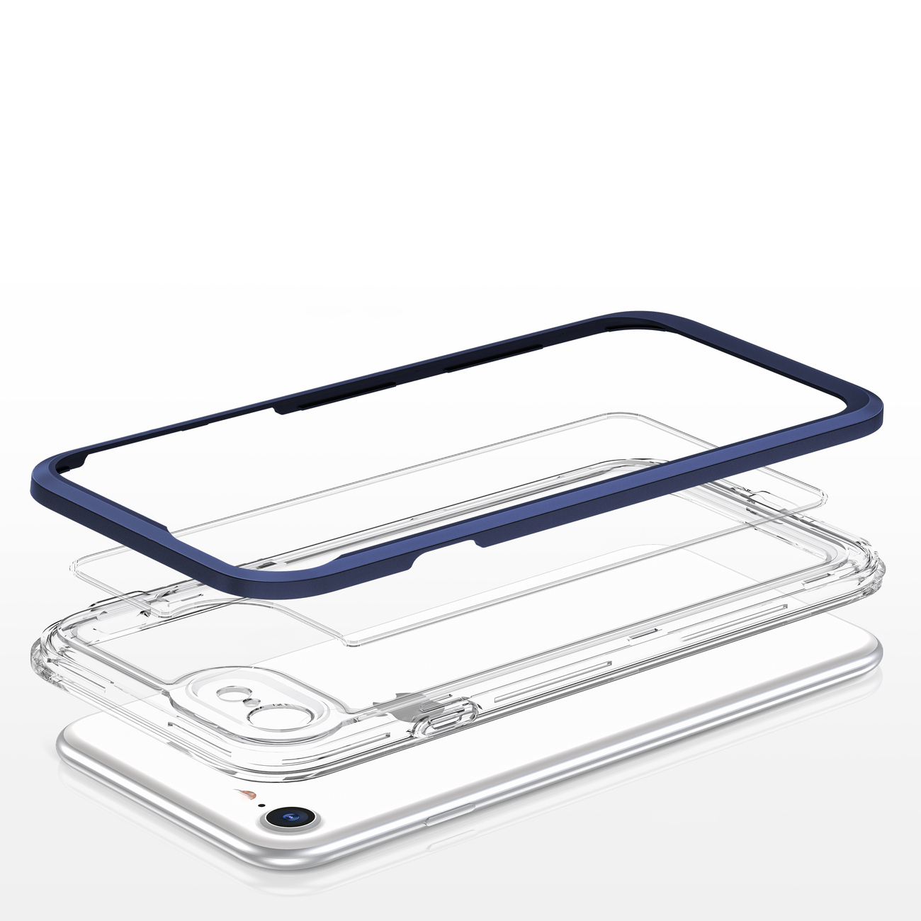 Pokrowiec Clear 3w1 niebieski Apple iPhone SE 2022 / 5