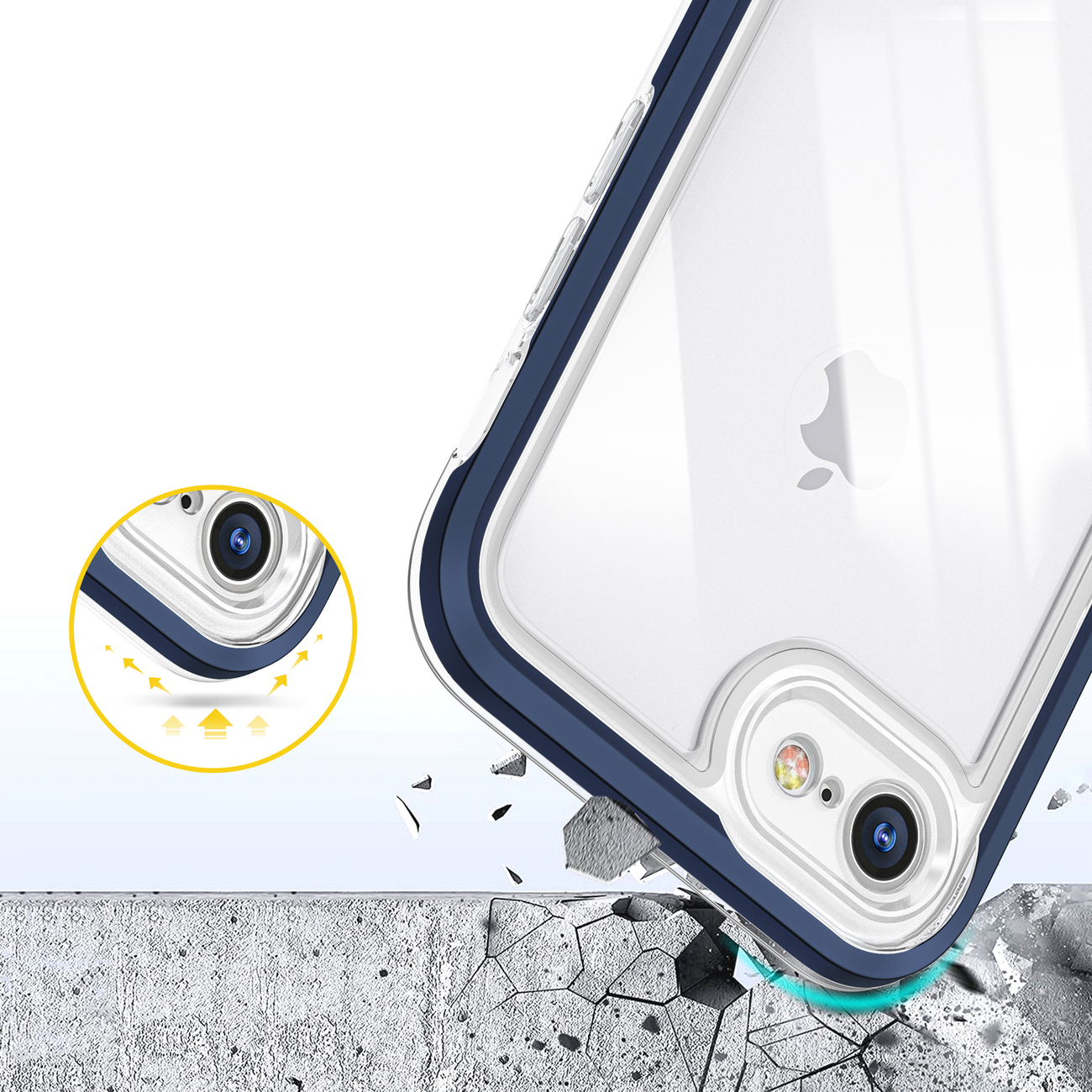 Pokrowiec Clear 3w1 niebieski Apple iPhone SE 2022 / 6