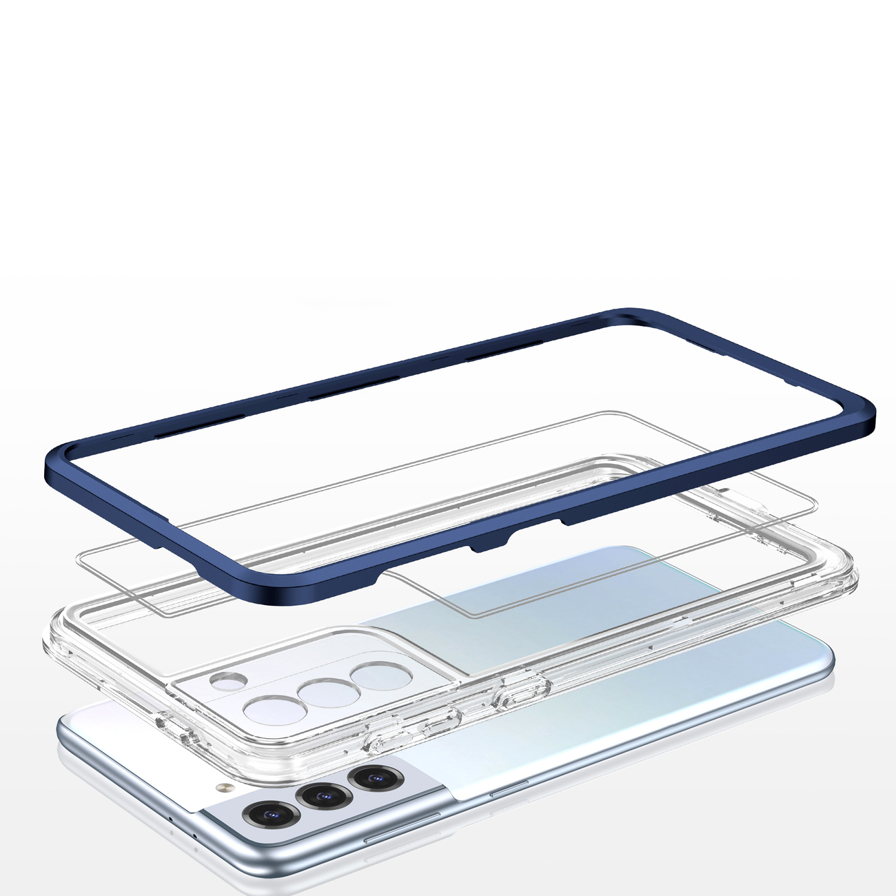 Pokrowiec Clear 3w1 niebieski Samsung Galaxy S21 Plus 5G / 5