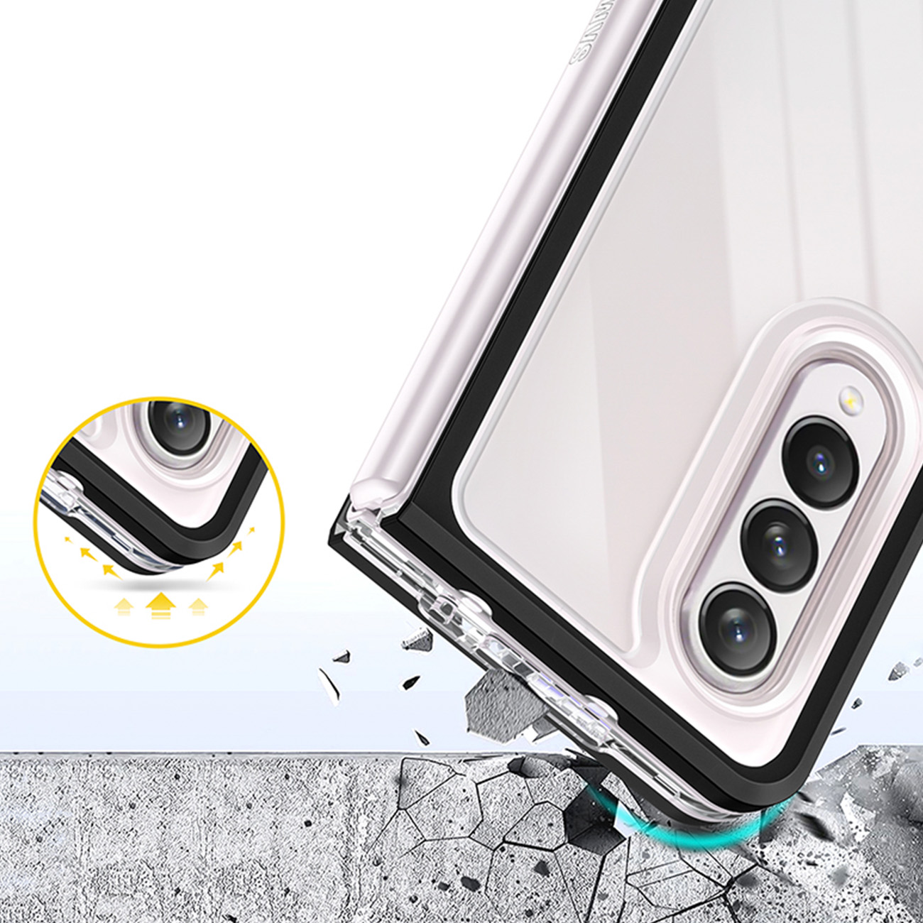 Pokrowiec Clear 3w1 niebieski Samsung Galaxy Z Fold 4 / 5