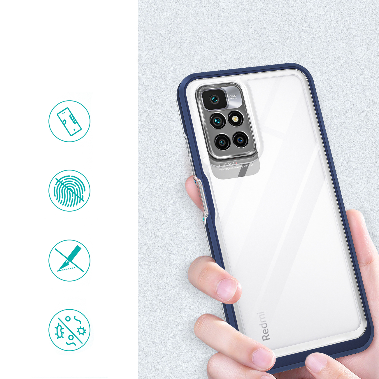 Pokrowiec Clear 3w1 niebieski Xiaomi Redmi 10 / 2