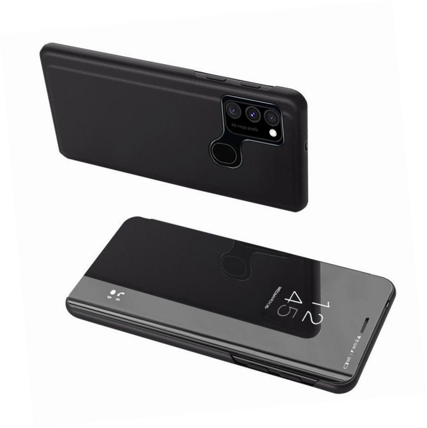 Etui zamykane z klapk� Clear View Cover czarny Samsung Galaxy M12