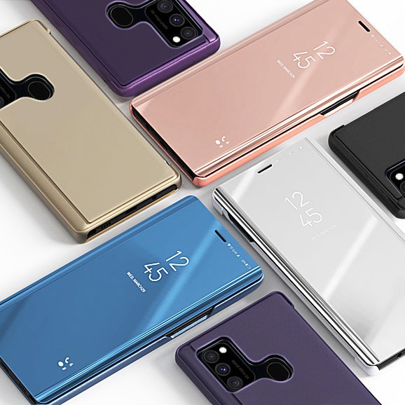 Etui zamykane z klapką Clear View Cover niebieski Samsung Galaxy M12 / 2 Etui zamykane z klapką Clear View Cover niebieski Samsung Galaxy M12 / 2