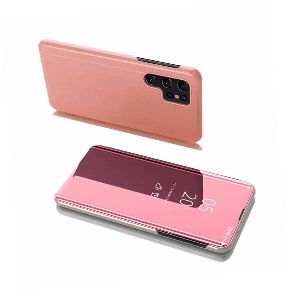 Etui zamykane z klapk� Clear View Cover r�owy Samsung Galaxy S22 Ultra
