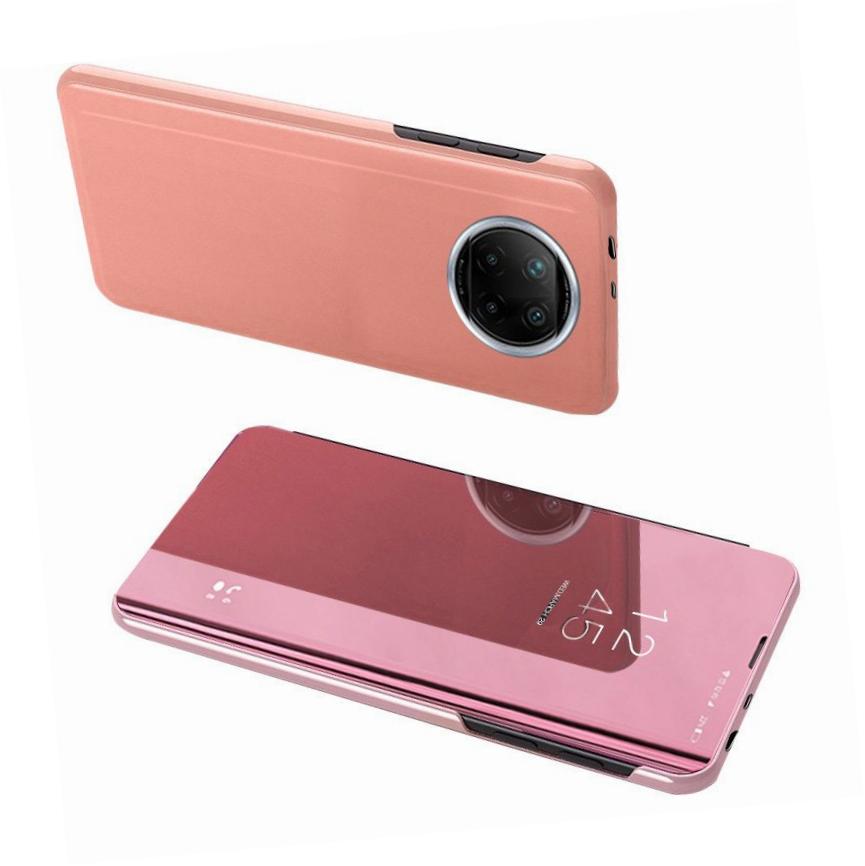 Etui zamykane z klapk� Clear View Cover r�owy Xiaomi Redmi Note 9T 5G