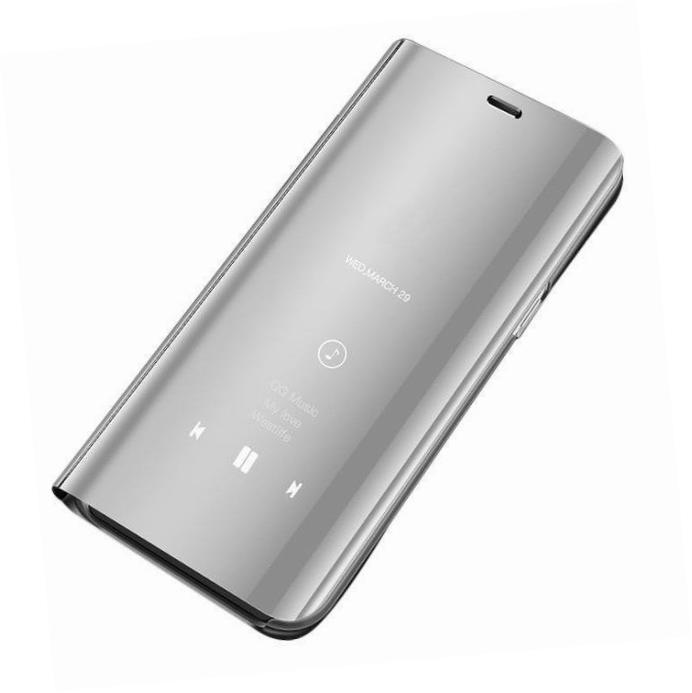 Etui zamykane z klapk� Clear View Cover srebrny Huawei Y6 (2019)
