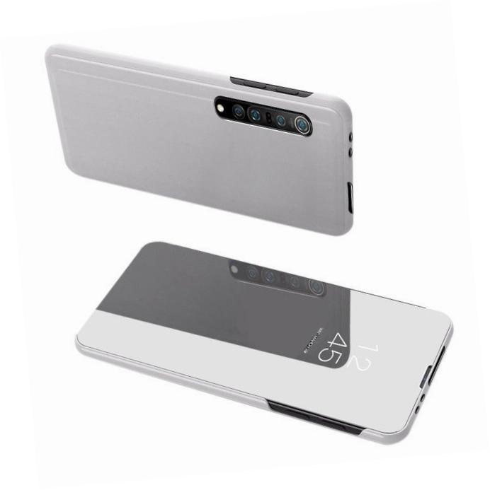 Etui zamykane z klapk� Clear View Cover srebrny Xiaomi Mi Note 10