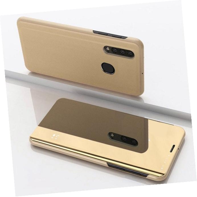 Etui zamykane z klapk� Clear View Cover z�oty Samsung Galaxy A30s
