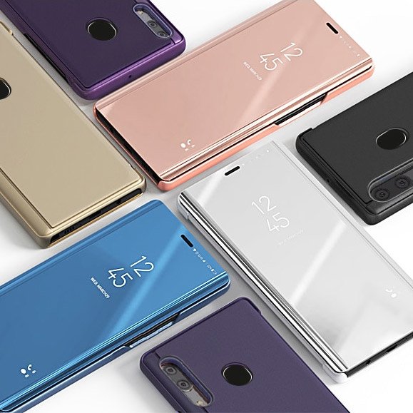 Etui zamykane z klapk� Clear View Cover z�oty Samsung Galaxy A30s / 5