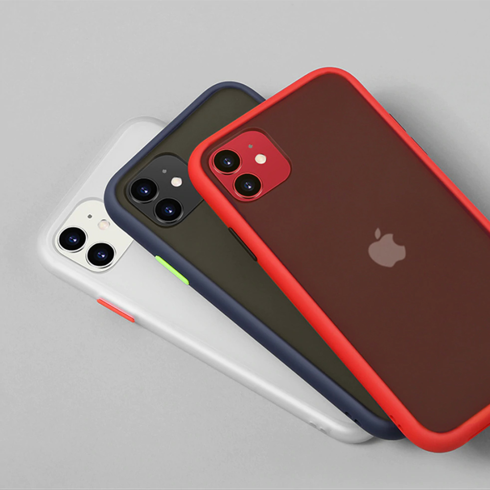 Pokrowiec Color Button czerwony Apple iPhone X / 2