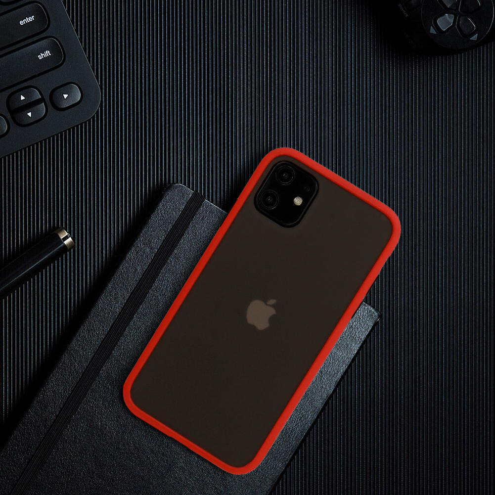 Pokrowiec Color Button czerwony Apple iPhone X / 4