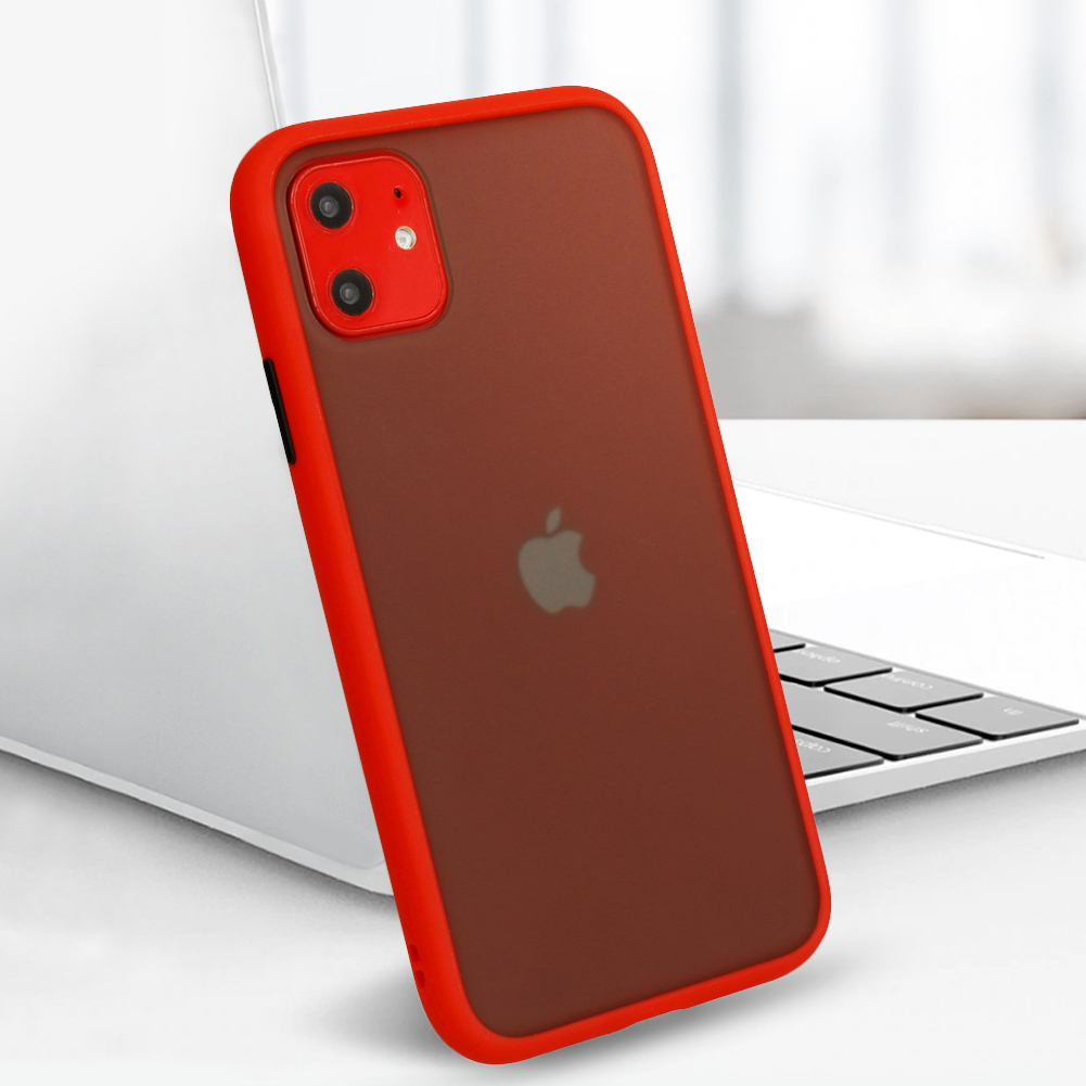 Pokrowiec Color Button czerwony Apple iPhone X / 5