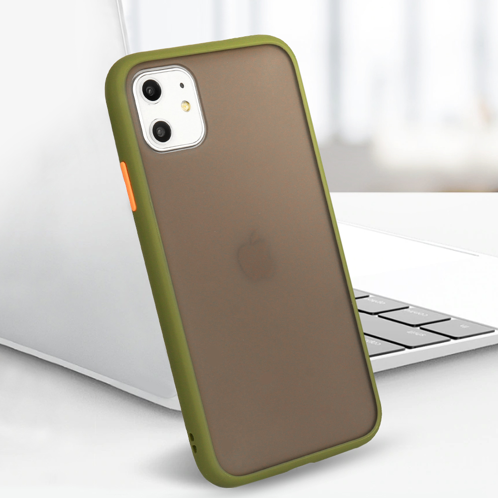 Pokrowiec Color Button zielony Apple iPhone 12 Pro Max / 10
