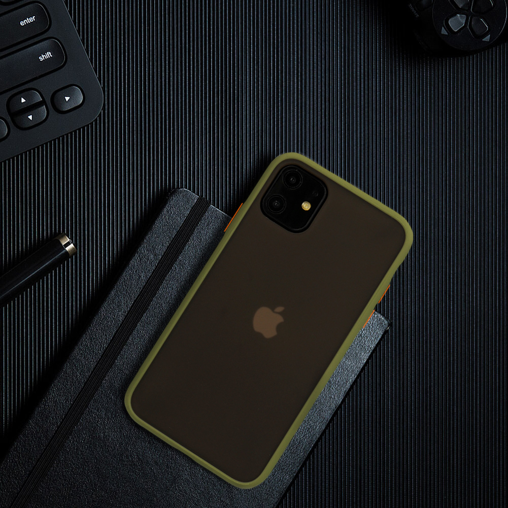 Pokrowiec Color Button zielony Apple iPhone 12 Pro Max / 8