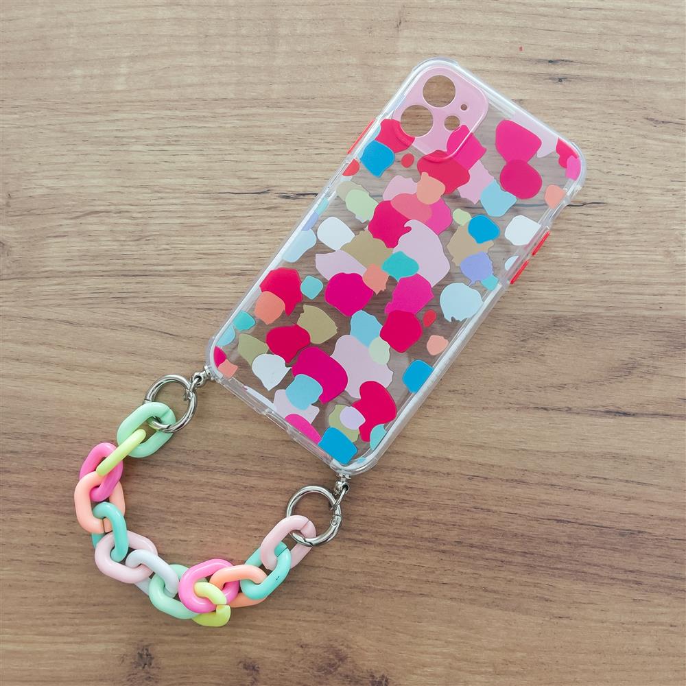 Pokrowiec Color Chain Case z łańcuszkiem wzór 3 Apple iPhone 11 / 6 Pokrowiec Color Chain Case z łańcuszkiem wzór 3 Apple iPhone 11 / 6