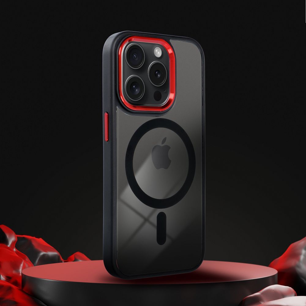 Pokrowiec Color Edge Mag Cover MagSafe czarno-czerwony Apple iPhone 14 Pro / 3 Pokrowiec Color Edge Mag Cover MagSafe czarno-czerwony Apple iPhone 14 Pro / 3