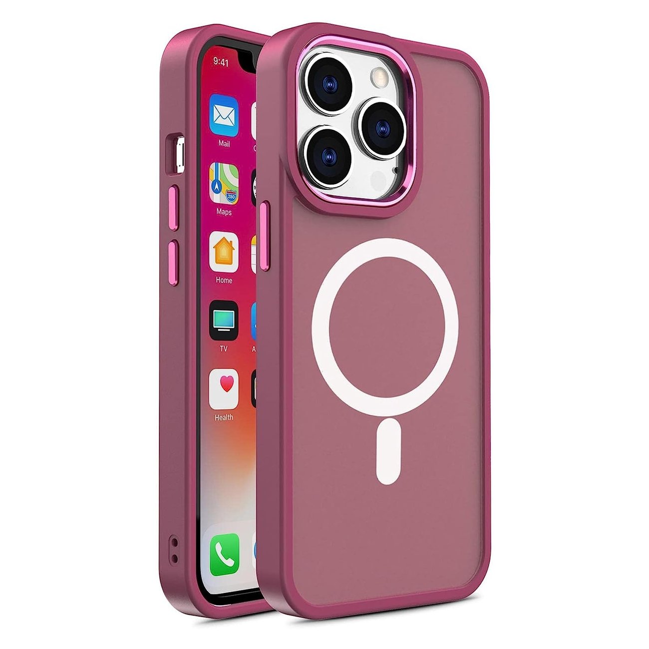 Pokrowiec Color Matte Case MagSafe burgundowy Apple iPhone 13