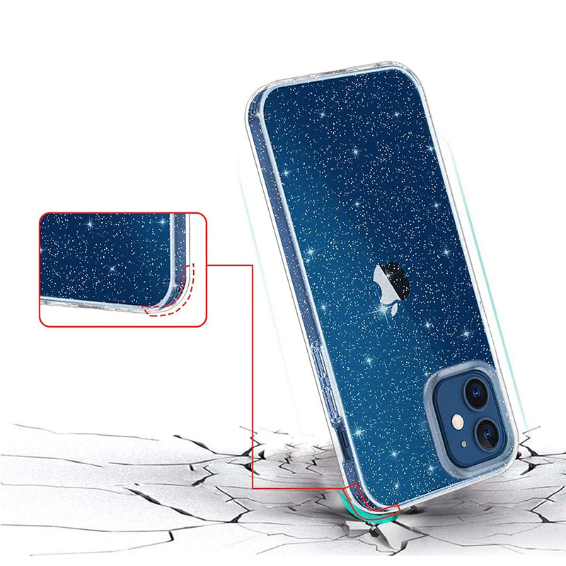 Pokrowiec Crystal Glitter Case srebrny Apple iPhone 12 Pro Max / 5