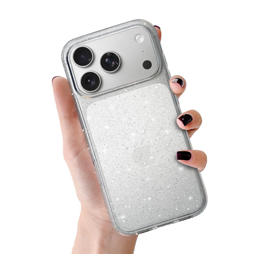 Pokrowiec Crystal Glitter Case srebrny Apple iPhone 17 Pro