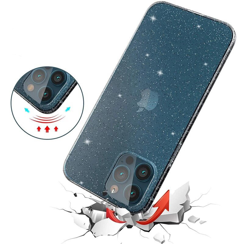 Pokrowiec Crystal Glitter Case srebrny Samsung Galaxy A22 5G / 6