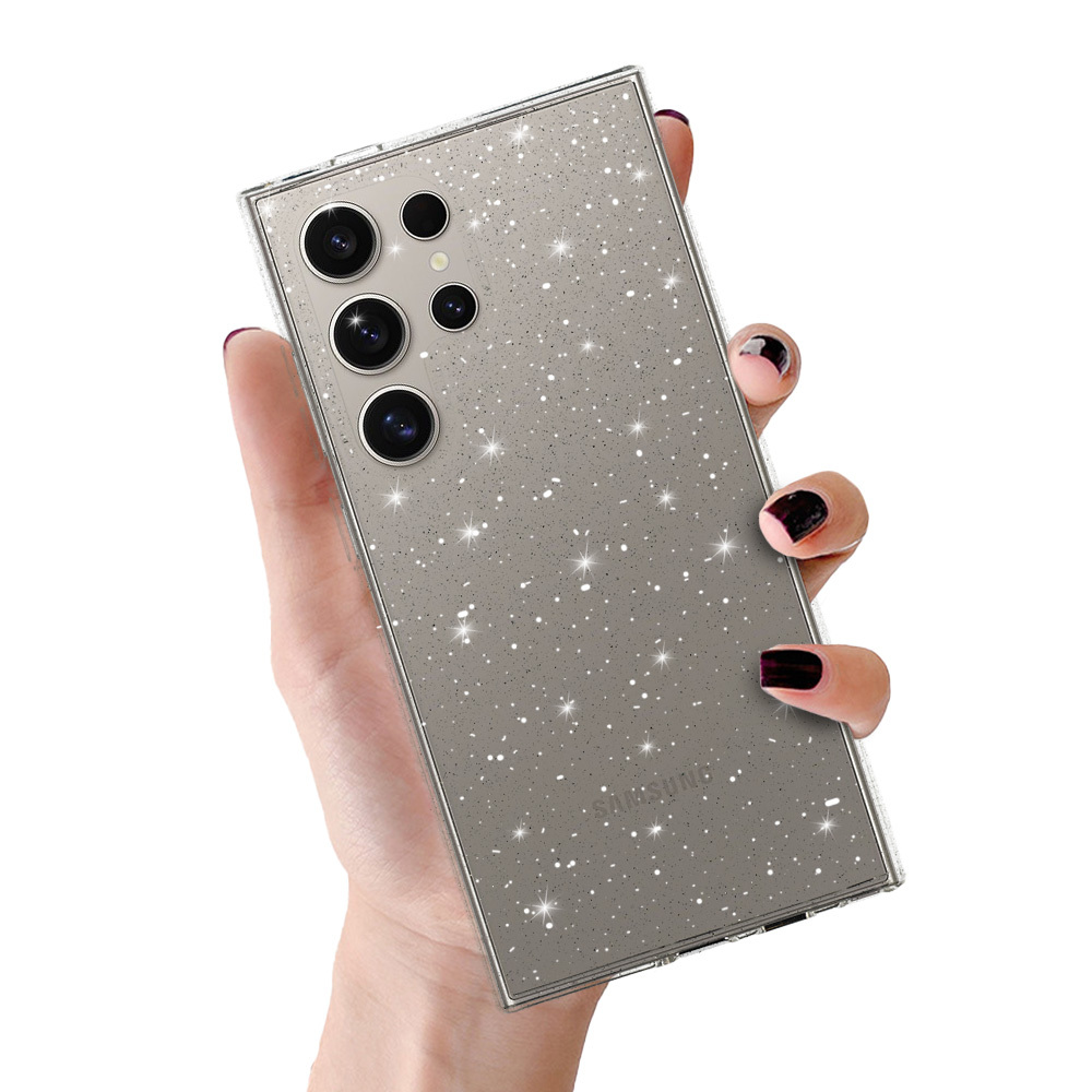 Pokrowiec Crystal Glitter Case srebrny Samsung Galaxy S25 Ultra