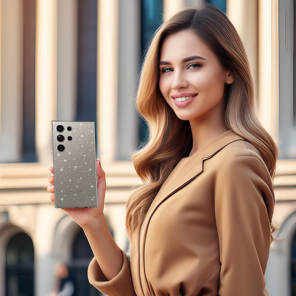 Pokrowiec Crystal Glitter Case srebrny Samsung Galaxy S25 Ultra / 4