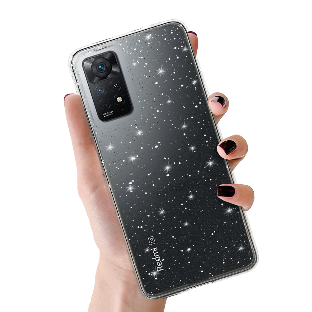 Pokrowiec Crystal Glitter Case srebrny Xiaomi Redmi Note 11 Pro 5G